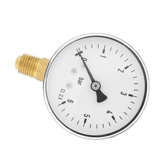 Manomètre Hydraulique Schläfer 0930167 - Pression Eau 0-10 Bar, Diamètre 63 Mm, Raccord Arrière Axial 1/4", Idéal Pour Systèmes Thermiques Et Sanitaires