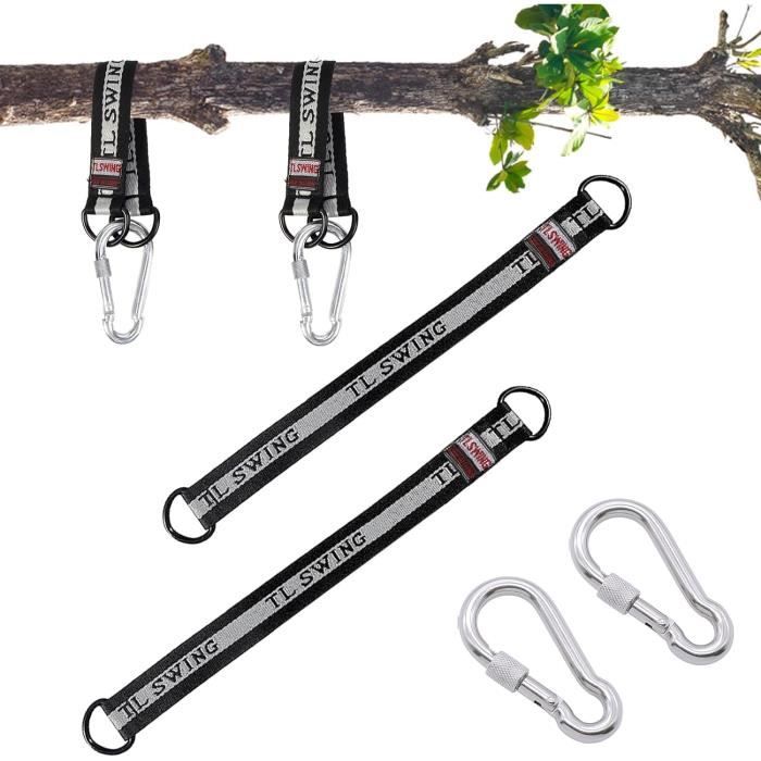 Kit Sangles Suspension Balançoire Arbre 1,5 M – Support 300 Kg, Mousquetons Et Coussinets De Protection Inclus - 9