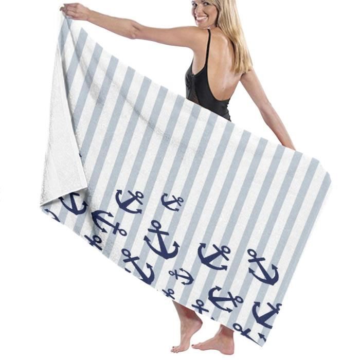 Serviette de plage Drap de bain motif Marin à rayures beach towel Microfibres 7 