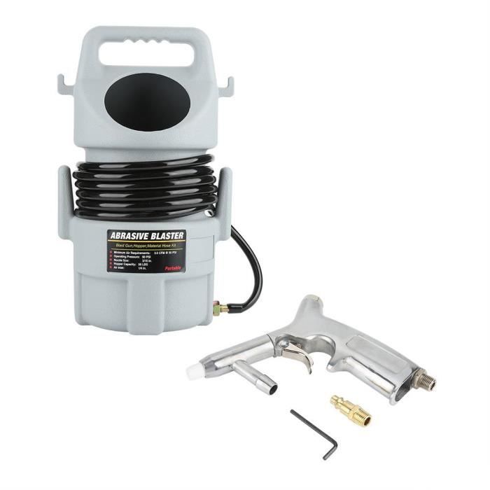 Kit de sablage, pistolet de sablage Tuyau de 15 pi et trémie de 50 lb