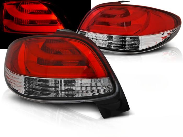Paire de feux arriere Peugeot 206 98-06 LED BAR rouge blanc
