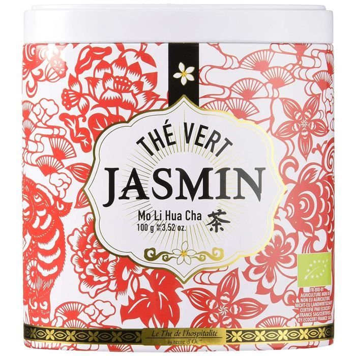 terre d`Oc Thé Vert Jasmin de Chine Bio Thés de l`Hospitalité 100 g - TOTHTHOJAS10A