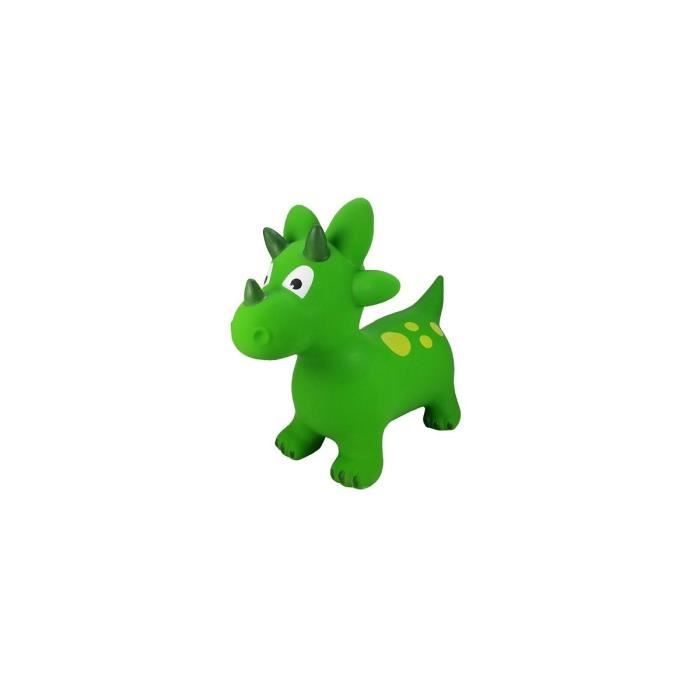Dinosaure vert triceratops sauteur gonflable enfant, bebe 18 mois - Jusqu'a 50 kg - Ballon Animal a sauter - Jouet premier age