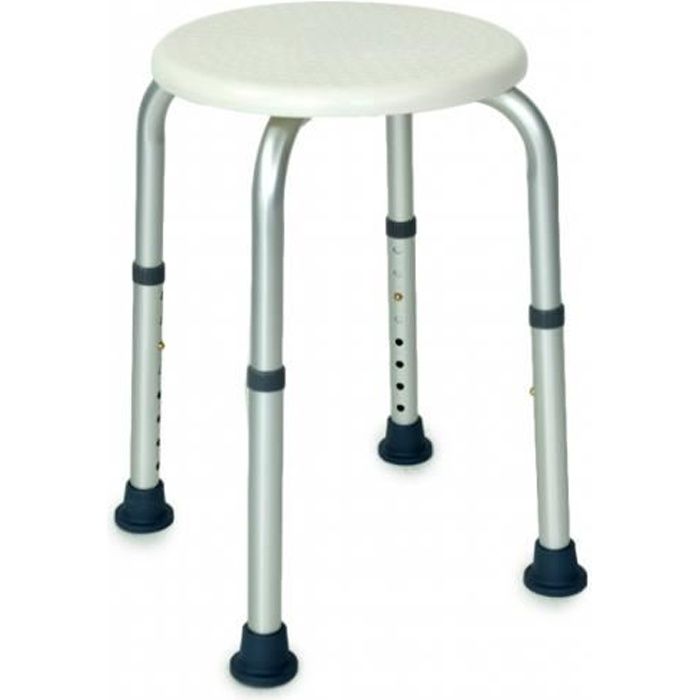 Tabouret de douche rond réglable en hauteur