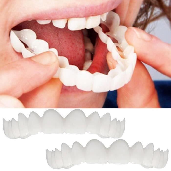 2 Pcs Instant Smile Confort Fit Flex Cosmétique Dents Denture Dents Top Cosmétique Placage Ve50399