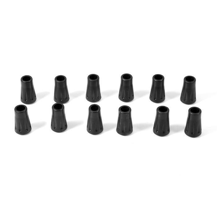 12Pcs Lot de Housse Couverture Tête d'Alpenstock Coque Etui de Protection de Pieds de Canne à Main Embout de Rechange de Bâton en