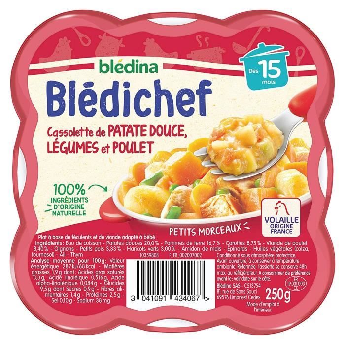 BLEDICHEF Patate douce légumes et poulet 250g