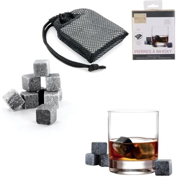Pierre à Whisky - Lot de 9 - 2x2x2 cm - Faux Glaçons