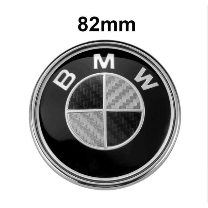 Logo Insigne Emblème BMW tout modèles 82mm Fibre de carbone NOIR