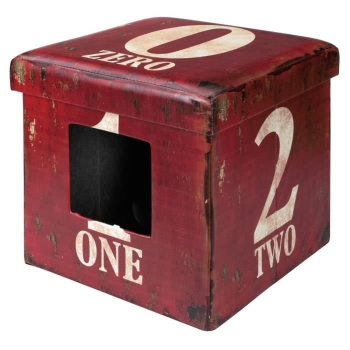 D&D Maisonnette Ottoman One - 38x38x38cm - Rouge - Pour chat ou petit chien