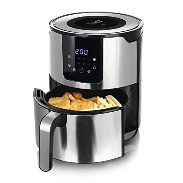 Emerio Friteuse à air chaud Air Fryer Smart Fryer Fryer sans huile Facile à nettoyer Volume de 5 l pour toute la famille Acier