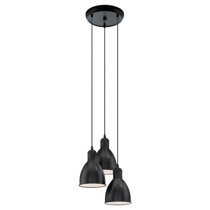 Suspension industrielle multiple PRIDDY noire en métal KW170013