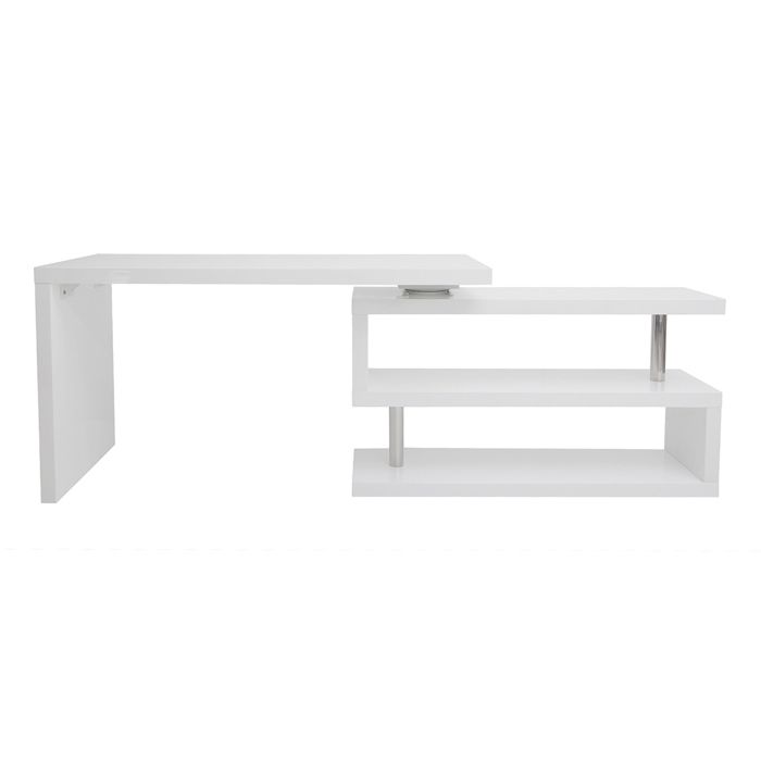 Bureau design blanc laqué amovible MAX