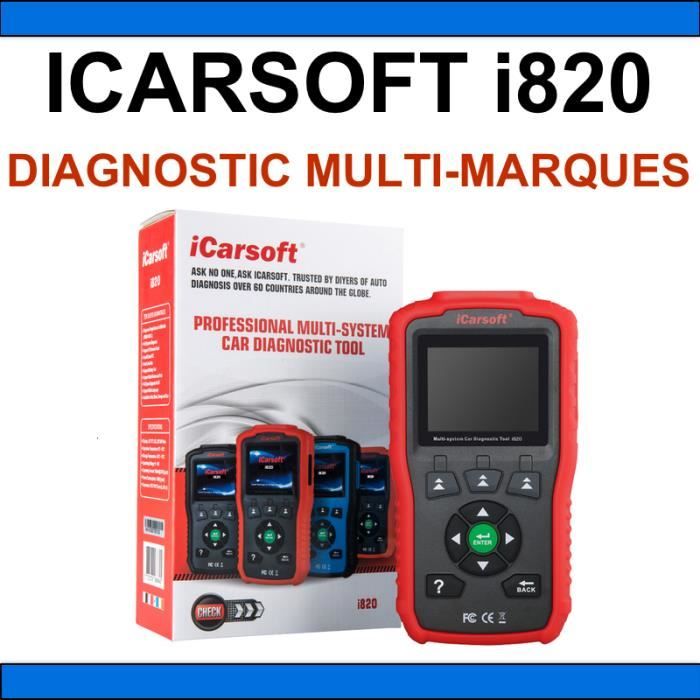★ ICARSOFT I820 ★ VALISE DIAGNOSTIC AUTO MULTIMARQUE OBD2 100% FRANCAIS