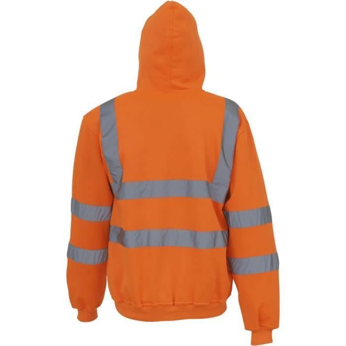 Sweat-shirt de travail zippé à capuche Yoko haute visibilité - Orange Fluo - S