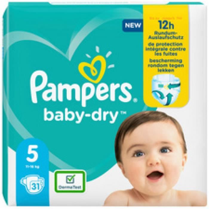 pampers pampers couches baby-dry taille 5 junior, 11-16 kg