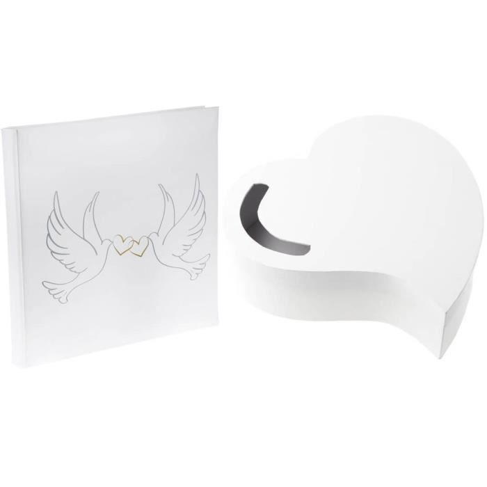 1 Pack Urne mariage coeur et livre d'or colombes R/3841-4490