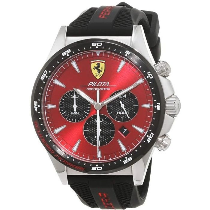 Scuderia Ferrari Hommes Chronographe Quartz Montres bracelet avec bracelet en Silicone - 830595