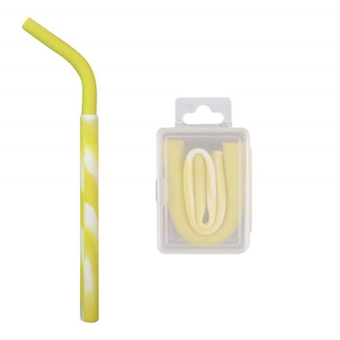 XM3283-Mancooy 1pc Pailles en Silicones Lavable Réutilisable Portatif de Grade Comestible Piquant des Pailles avec la Bo