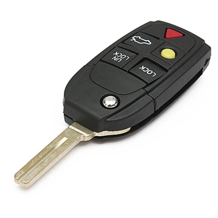 5 Bouton Coque Télécommande Clé ABS Noir Pour Volvo S80 S60 V50 V70 Xc70 Xc90