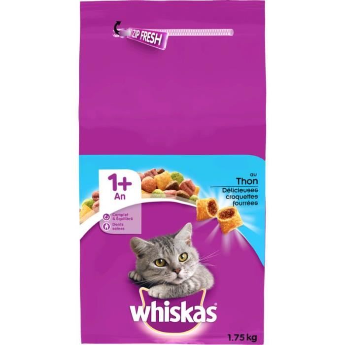 Whiskas Croquettes fourées pour chat Thon Dès 1 an 1,75kg