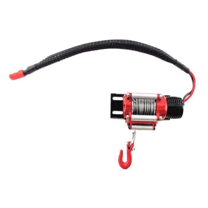 LCG19501-Mini Treuil Électrique en Métal Rouge pour Voitures Escalade sur Chenilles Rc 1:10