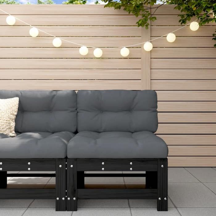 vidaXL Canapé Central de Jardin Siège avec Dossier Meuble de Terrasse Patio Arrière cour Balcon Extérieur Bois de 825615