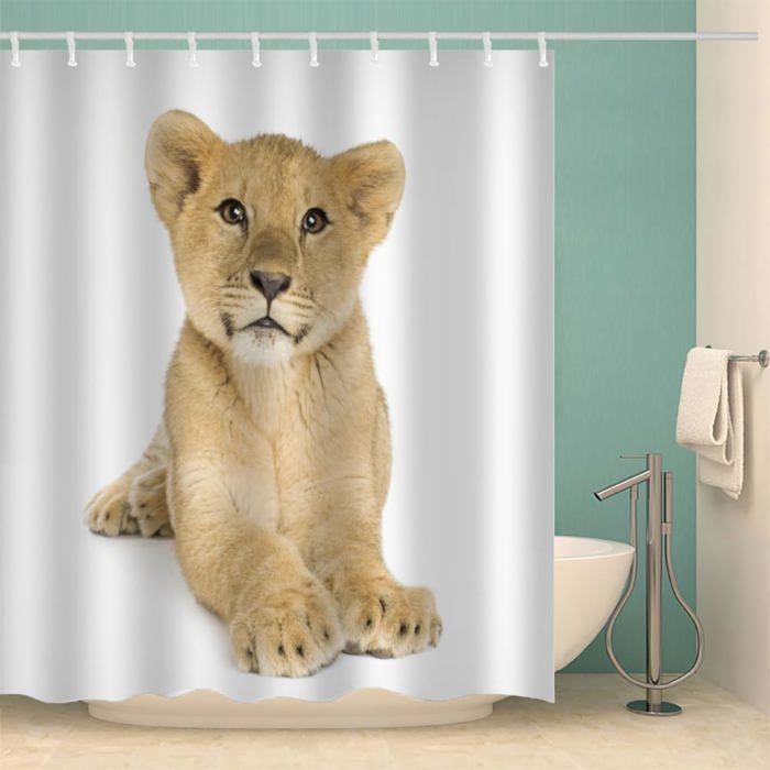 Rideau De Douche Japon Chat Du Soleil 180x200cm - Imperméable Anti-Moisissure Avec Crochets