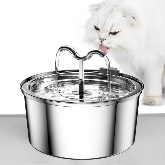 Comparer les prix de Fontaine à eau pour chat,en acier inoxydable,3,2L,convient pour chats,chiens et autres animaux domestiques