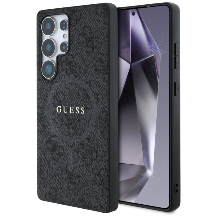 Guess Étui Leather 4G Colored Ring Classic Logo MagSafe pour Samsung Galaxy S25 Noir - vue 2