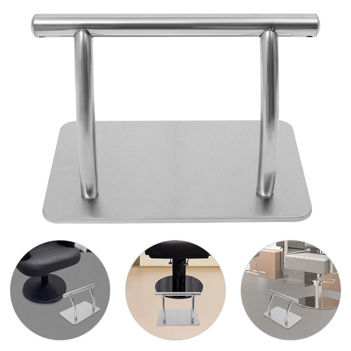 Repose-pieds mobile en acier inoxydable pour salon de coiffure - Repose-pieds mobile - Équipement de coiffure