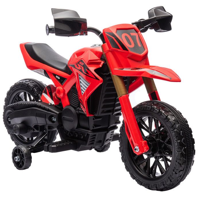 AIYAPLAY Moto Cross &Eacute;lectrique Enfant 6 V 2 Moteurs Effets Sonores Max. 3 Km/h