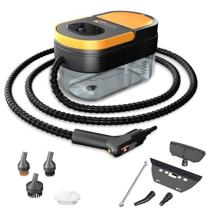 2500W Nettoyeur Vapeur à Main 1600ml - Chauffage de 15s - Haute Pression 3.0 Bar - Vaporisateur Portable avec 12 A NETTOYEUR VAPEUR