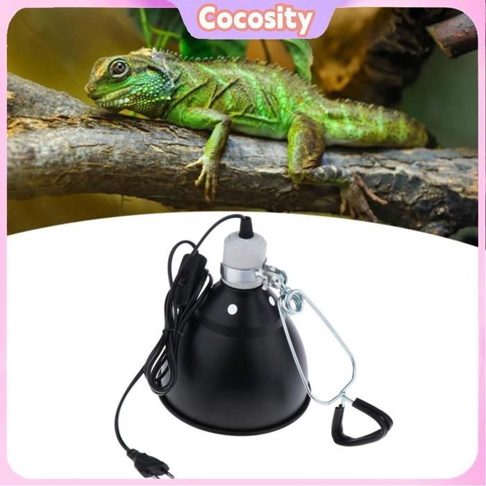Comparer les prix de Cocosity Support de lampe de chauffage de reptile 300W Céramic Heat UVA UVB Reptile Chauffage lampe de animalerie habitat Noir