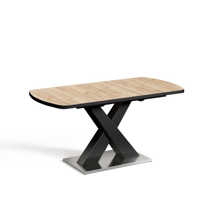 Table de salle à manger Chinto 120-160 x 80 cm extensible Noir/Chêne rustique Vicco 51274 Table de salle à manger Chinto 120-160 x 80 cm extensible Noir/Chêne rustique Vicco 51274