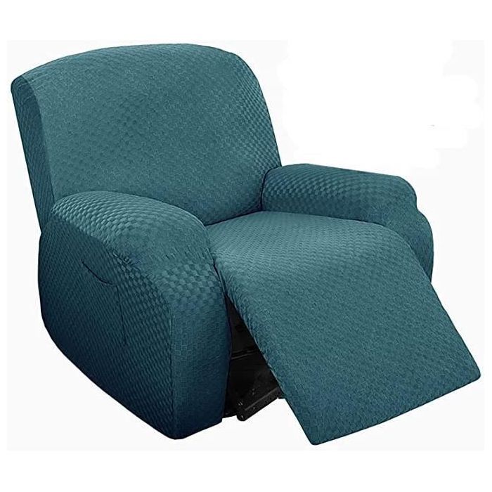 Housse Fauteuil Relax - ANNEFLY - 1 Place - Antidérapant - Paon Bleu