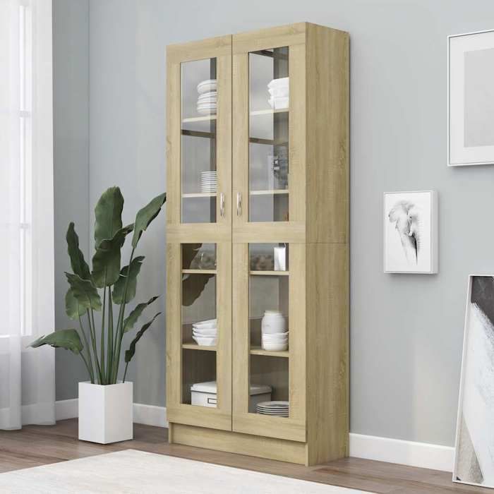 Armoire vitrine - vidaXL - Chêne sonoma - 825x305x185 cm - Bois ingénierie - 2 portes