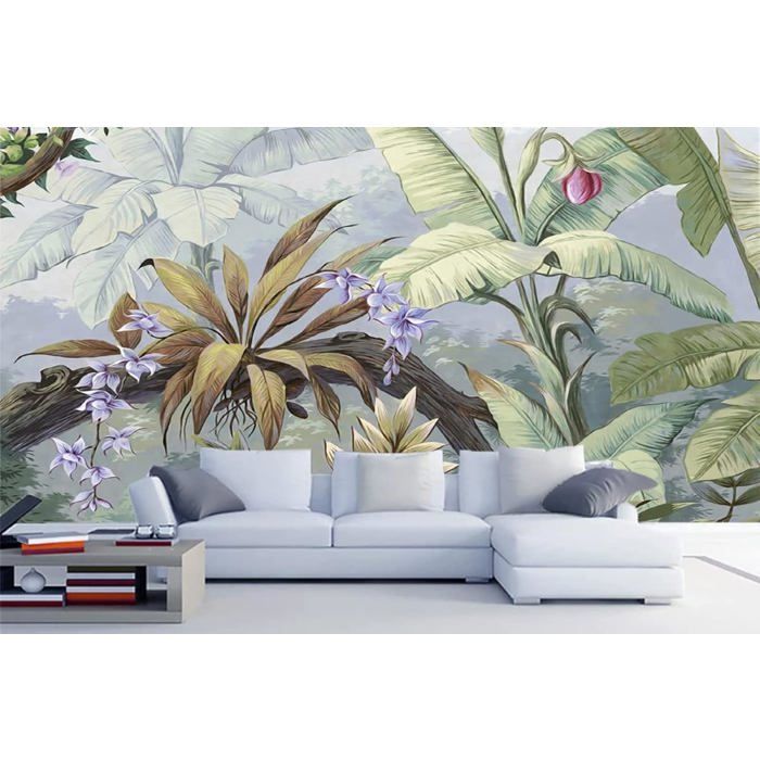 Papier Peint Panoramique Feuilles De Palmier De La Jungle Tropicale ...