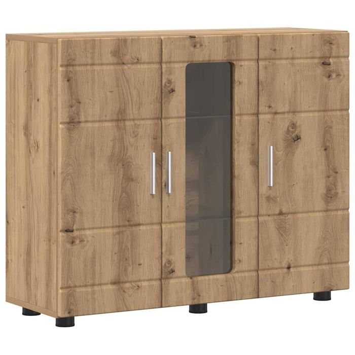 Buffet en bois dingénierie - vidaXL - Chêne artisanal - 88 5 x 30 5 x 73 cm - 27 97 kg - Grand espace de stockage