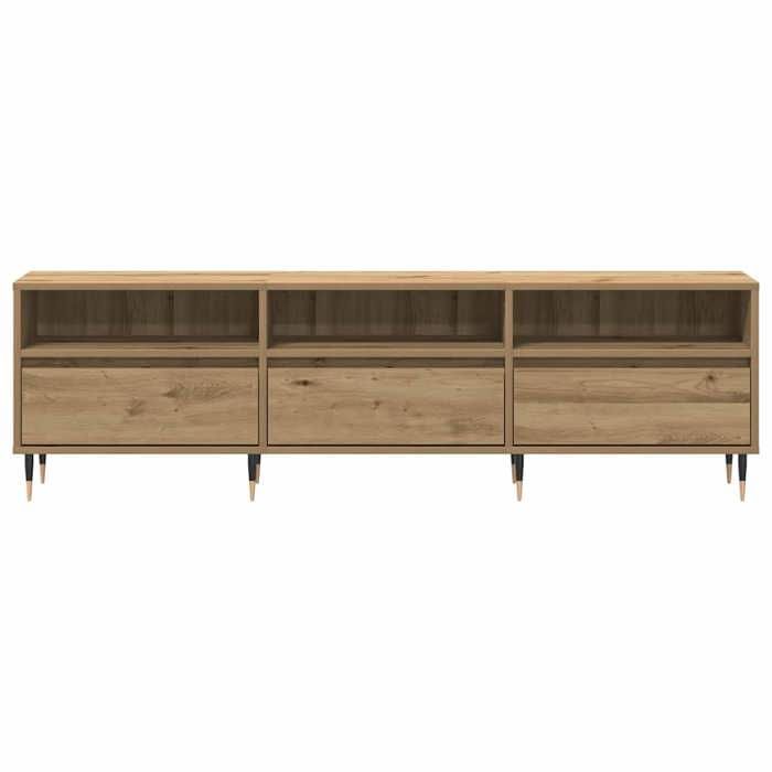 NEUF Armoire TV - Marron - Meuble TV - TABLE TV - Chêne artisanal 150x30x45 cm - Bois dingénierie TT5387