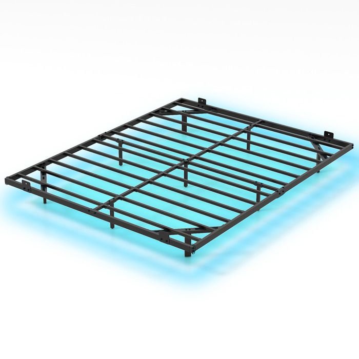 GIANTEX Cadre de Lit 200x160 cm Lit 2 Personnes Lumieres LED Réglable 12 Lattes Métalliques Butées Antidérapantes Charge 400 kg GIANTEX Cadre de Lit 200x160 cm Lit 2 Personnes Lumieres LED Réglable 12 Lattes Métalliques Butées Antidérapantes Charge 400 kg