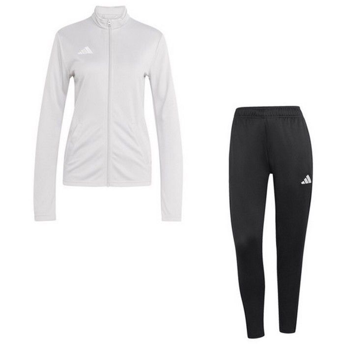 Survêtement femme - ADIDAS - Ensemble zippé Veste+Pantalon - Gris/Noir - 100% polyester (recyclé) - Technologie respirante