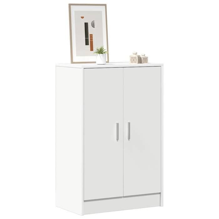 Blanc Armoire à chaussures 1 pc - ZENCORE - Organisateur chaussures - Pour couloir - Blanc 60x35x92cm - Bois d’ingénierie 333976 Blanc Armoire à chaussures 1 pc - ZENCORE - Organisateur chaussures - Pour couloir - Blanc 60x35x92cm - Bois d’ingénierie 333976