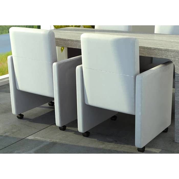 2 PCS Chaises de cuisine Blanc - Magnifique Chaises à manger Classique Pour salon blanc similicuir 5792