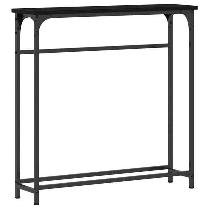 Noir Table console 1 PC - JMS - Cadre industriel - pour couloir - Chêne noir 75x19 5x75 cm Bois dingénierie T7899