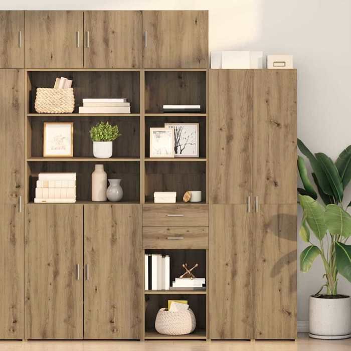 Haut Armoire - 1 PC - meuble haut moderne - avec tiroir Chêne artisanal 45x42 5x185 cm A9864