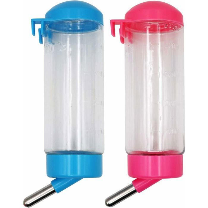 2pcs 400 ML Biberon Hamster Automatique Plastique Biberon Lapin Nain Biberon Hamster Fuit Pas pour Hamster Chat Chiens