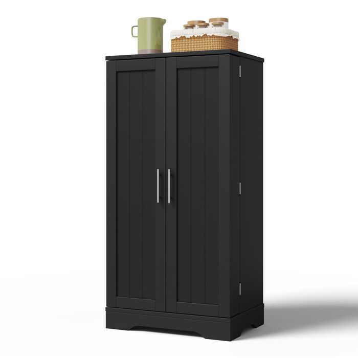 Armoire noire 120x60x40 cm avec éclairage LED étagères et porte-bouteilles réglables multiusage