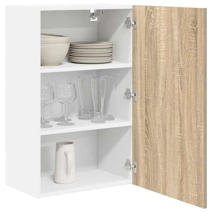 Armoire suspendue - Meuble de rangement - design simple - bois dingénierie - chêne sonoma - 1 porte - 50x31x80 cm cze32o599813