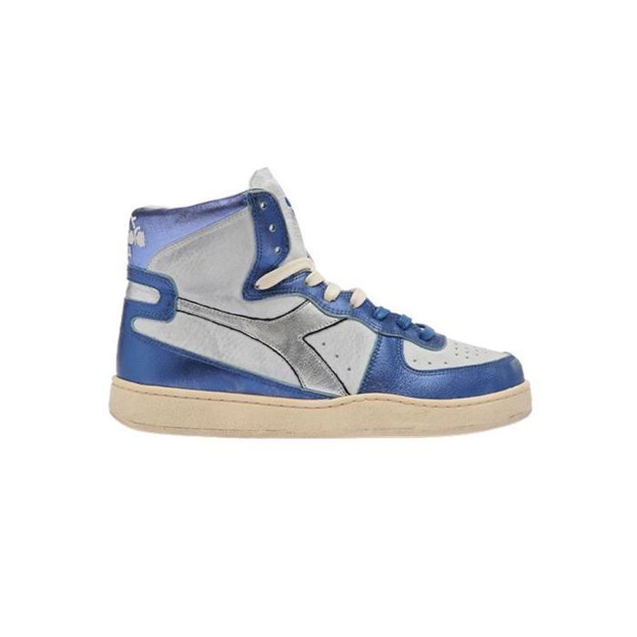 Baskets montantes Diadora Mi Basket Metallic Pigskin Used pour femmes en cuir naturel vintage sportives Baskets montantes Diadora Mi Basket Metallic Pigskin Used pour femmes en cuir naturel vintage sportives